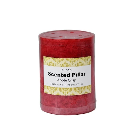 Jeco 3 x 4 in. Sld Apple Crisp Scented Pillar Candle JE308040